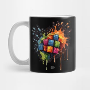 Rainbow Abstraction melted rubix cube Mug